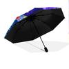 7pc Batman pattern Umbrella Portable Folding Umbrella Iron Frame Hole Bone Structure Outdoor Home Umbrella