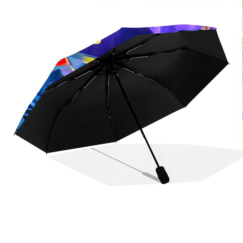 7pc Batman pattern Umbrella Portable Folding Umbrella Iron Frame Hole Bone Structure Outdoor Home Umbrella