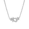 Necklace for Horseshoe Horseshoe Clavicle Gift Women, Silver, Necklace, Zirconia, CZ, Stylish, Pendant, Cute, Chain, 50cm, Valentine's Day,