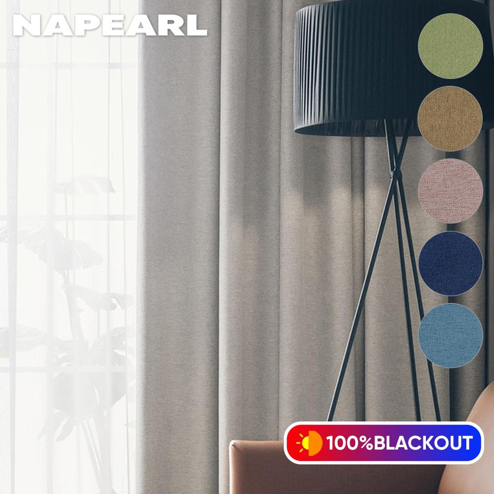 1 шт. NAPEARL 100% затемняющие однотонные льняные занавески для спальни, современные шторы кольцевого типа, занавески для гостиной, домашний декор