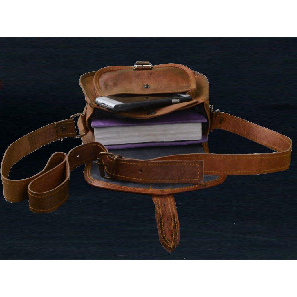 Новая женская винтажная коричневая кожаная сумка-мессенджер через плечо Кошелек ручной работы