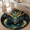 1PC Dragon Fantasy Office Round Area Rug, Mat Suitable For Office, Under Office Chairs Bedroom Living Room Home Decor, Room Deco