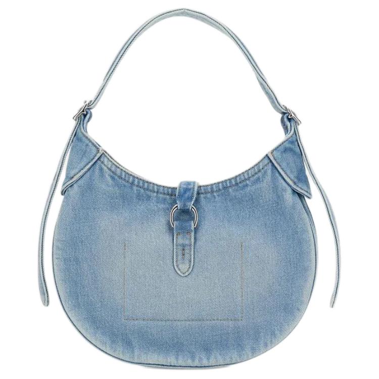 Polo Ralph Lauren Adjustable Rotating Buckle Brass Polo ID Nameplate Cotton Shoulder Bag Women Shoulder Bag Blue 428967713002