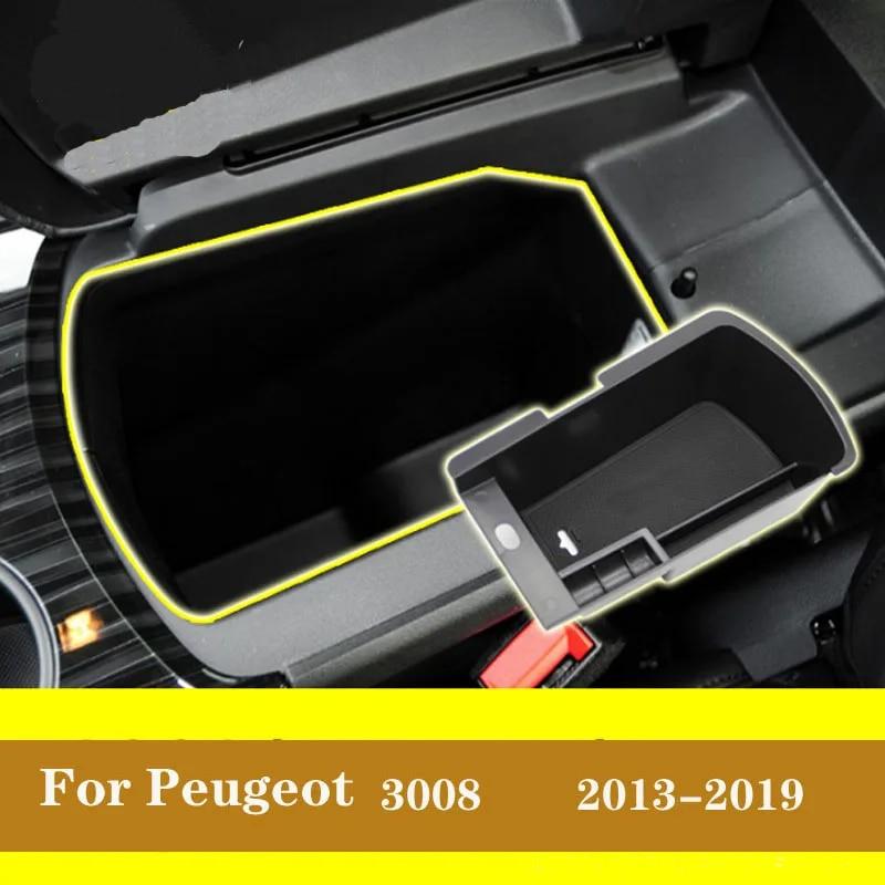 Для Peugeot 2008 3008 GT 4008 5008 308 408 автомобильный черный интерьер консоли подлокотник ящик для хранения перчаток лоток-контейнер-органайзер