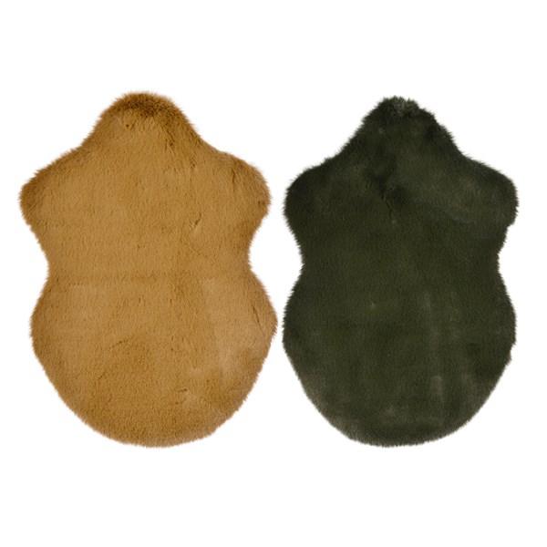Shaggy Rabbit Fur Carpet, Mix of Patterns, 38 x