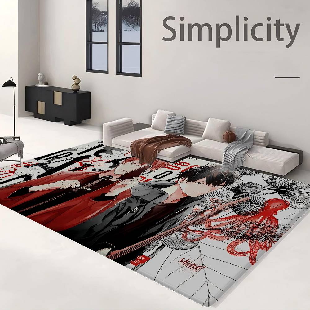 Japanses Cartoon Given Floor Mat Non-Slip Laundry Room Mat Laundry Decor Balcony Child Living Room Household Carpets