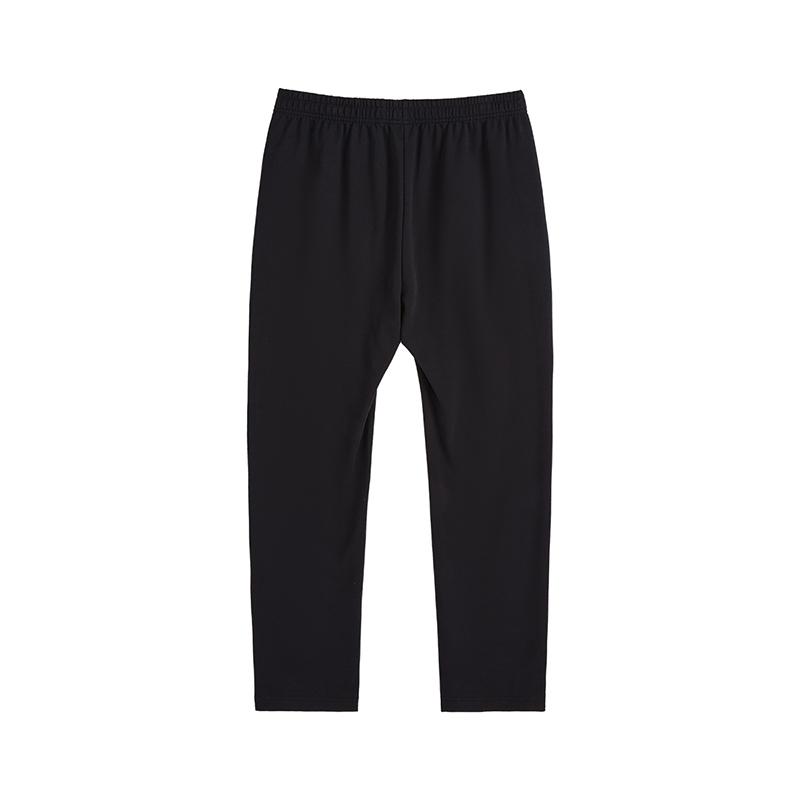 Li-Ning Простые однотонные дышащие универсальные трикотажные спортивные брюки с прямыми штанинами средней посадки Унисекс низ Черный AKLVB33-1