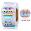 100-500pcs 1Inch Thank You For Supporting My Small Business Stickers Rainbow Laser Stickers For Staionery Packaging Box Lables