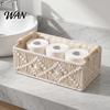 Cosmetic Storage Box with Wooden Handles Large Capacity Basket Woven Design Countertop Organizer for Cosmetics And Sundries