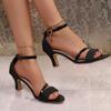 Fashion Women Summer Fashion Party Shoes for Women Comfortable High Heels Sandals Open Toed Thin Heels Sandals Designer Luxury Sandals