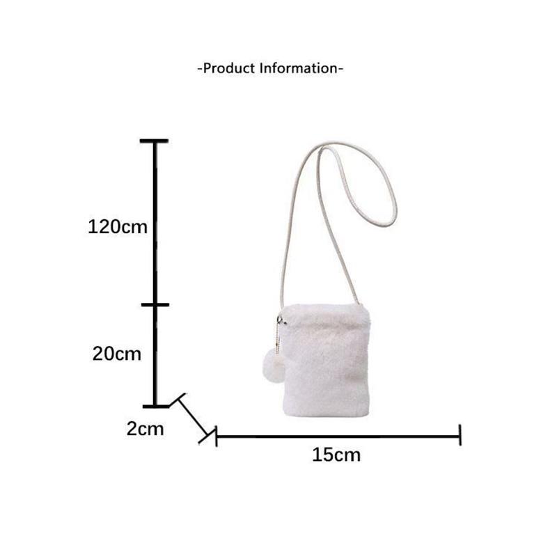 Новая плюшевая сумка через плечо для женщин, мини-плюшевый кошелек однотонного цвета, милый и универсальный для монет, чехол для мобильного телефона