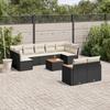 VidaXL Garden Lounge Set with Cushions 10 Pcs, Patio Sofas, Patio Furniture Set, Outdoor Furniture, Black 3226294