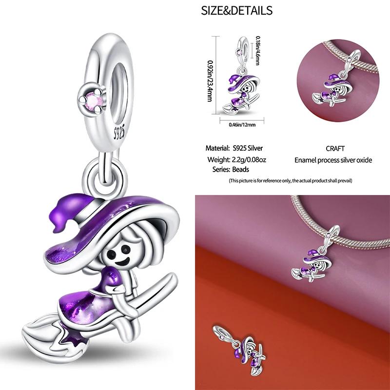 Новый Медный Хэллоуин Ведьма Скелет Летучая мышь Шарм Цепь Из Бусин Подходит Оригинальный Браслет DIY Женские Украшения