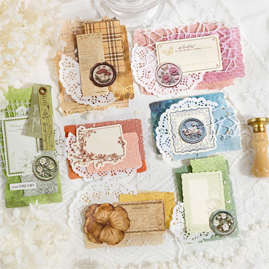 100 шт./пакет Материал Бумага Серия Почта Ретро Цветок Бабочка Материал Бумага Несколько Сценариев DIY Заметки Альбом Украшение