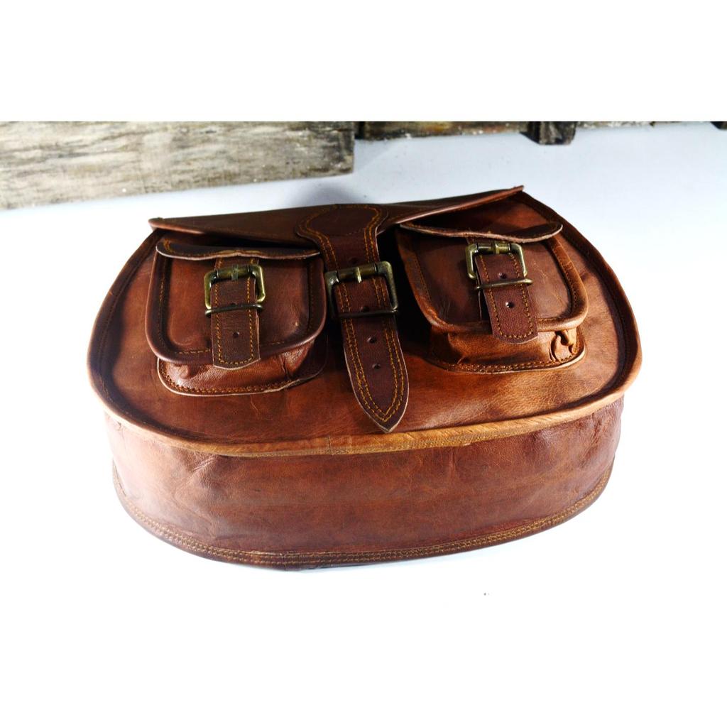 Real Bag Leather Womens Vintage Messenger Crossbody Purse Vintage Goat Leather