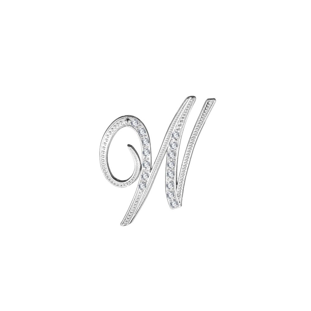 Suit Collar Accessories 26 English Letters Rhinestone Clip Initial Lapel Pin Crystal Letter Brooch