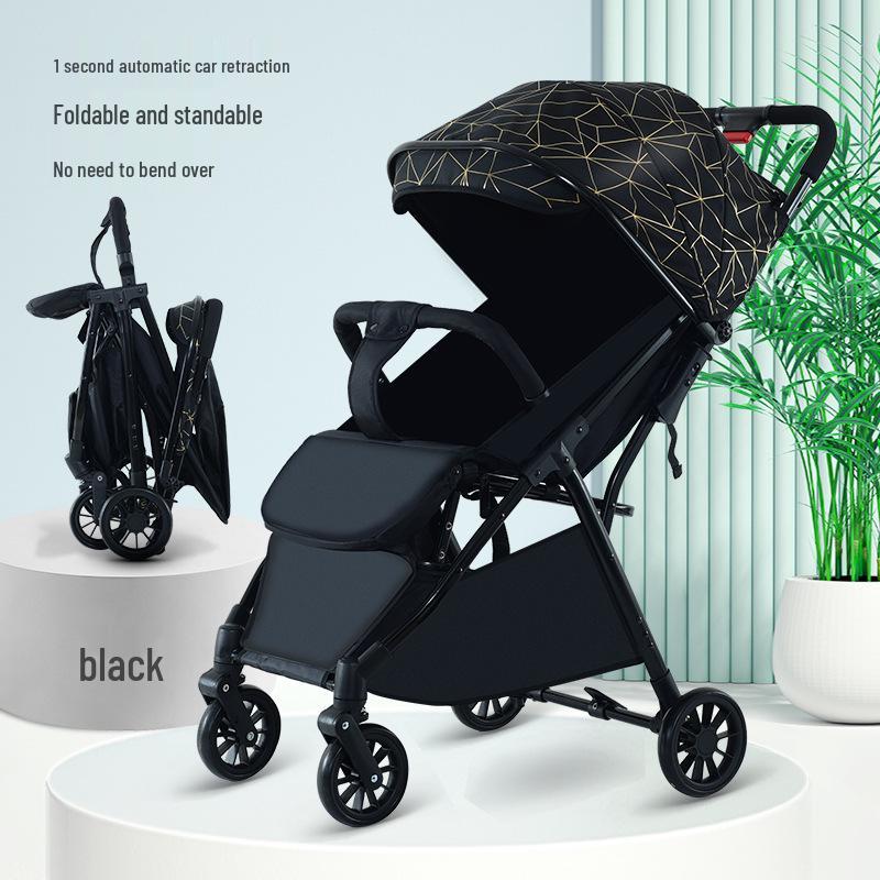 Huaying Lightweight Foldable Baby Stroller - Sit & Recline, One-Button Fold, Ideal for Newborns & Toddlers
