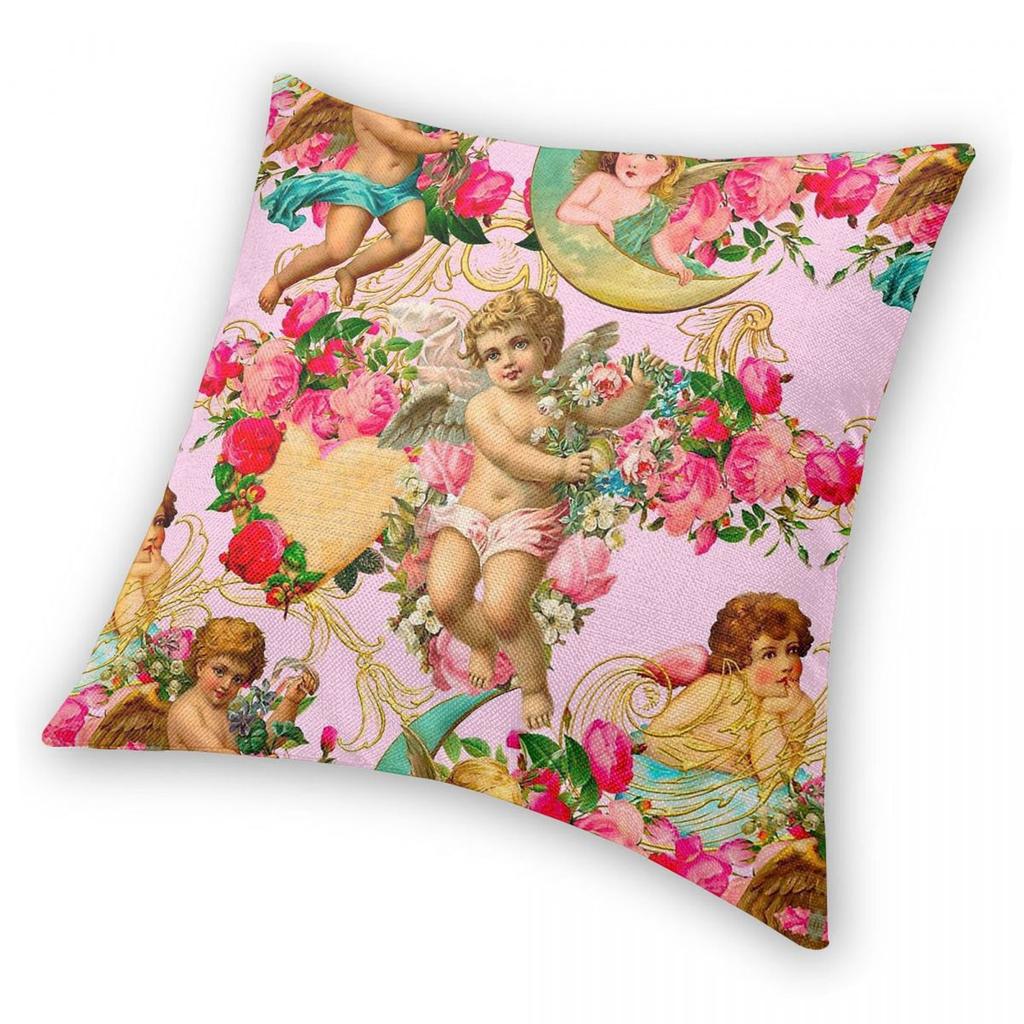 Angles Ornate Baroque Motifs Square Pillowcase Polyester Linen Velvet Pattern Decorative Pillow Case Sofa Seater Cushion Cover