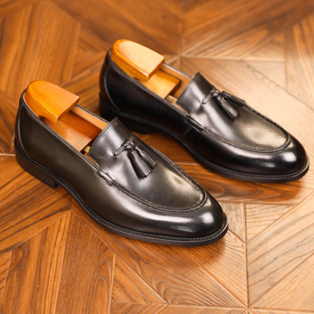 Мужские мокасины с кисточками из коровьей кожи, удобные, без застежек, для свадебной вечеринки, для офиса, для мужчин, классические дизайнерские повседневные мокасины для отдыха на природе