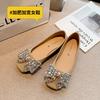 A20014 French light mouth bow flat shoes soft sole soft surface single shoes widened large size women's shoes 41