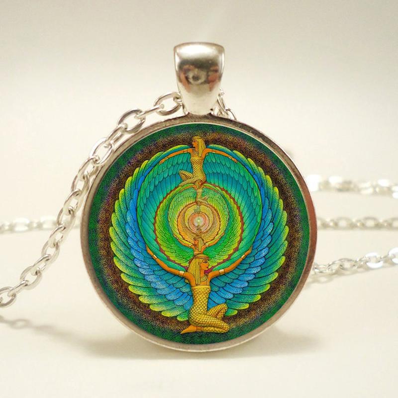 Египетская богиня Исида колье ожерелье Древний Египет Бог воротник ожерелья для женщин и мужчин модные шейные воротники серебряная цепочка