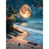 5d DIY Diamond Painting Cross Stitch Sea Beach Moon Night Scene Diamond Embroidery Mosaic Full Round Drill Home Decor