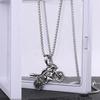 Korean Style Retro Motorcycle Pendant Necklace - Unisex Hip Hop Sweater Chain