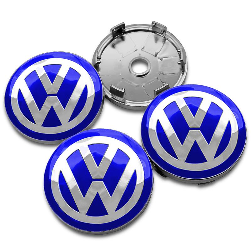 VW 4Pcs 56mm 60mm Car Wheel Center Hub Cap Cover Emblem Stickers For Volkswagen VW GTI Polo Golf Passat Tiguan Arteon Touareg Caddy