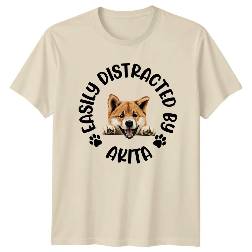 Easily Distracted By Akita Dogs Unisexs TShirt Unisexs Tee Graphic Unisex Top
