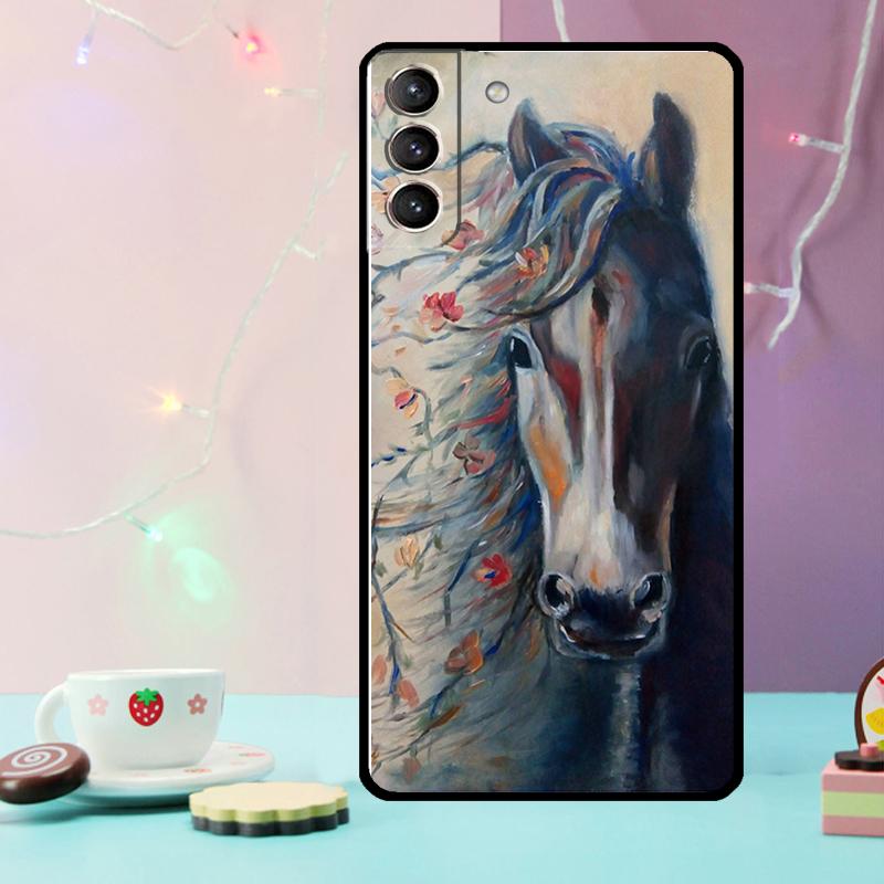 Художественный чехол для телефона с рисунком лошади для Samsung Galaxy S24 S25 Ultra S21 S22 S23 Ultra S9 S10 S20 Plus S25 FE
