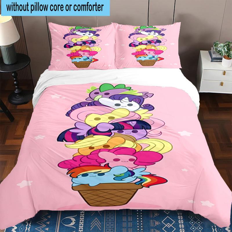 3PCS Twilight Sparkle's unicorn 3pcs Bedding,Including 3PCS Duvet Cover And 2pcs Pillowcases Perfect for Christmas,Ideal for Bedroom, Dormitory