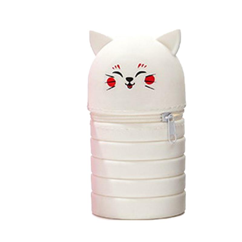 Мультяшный милый силиконовый пенал настольный органайзер креативный складной выдвижной контейнер для ручек канцелярские принадлежности сумка для хранения подарки