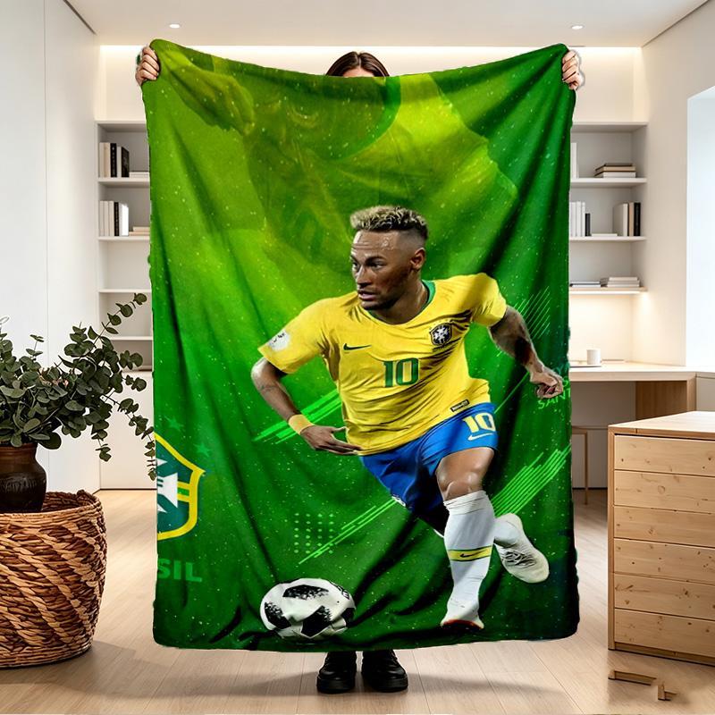 Neymar Jr Print Blanket - Soft & Comfortable, for Bedroom, Travel, Sofa, Home Decoration - Birthday Christmas Gift for Friend