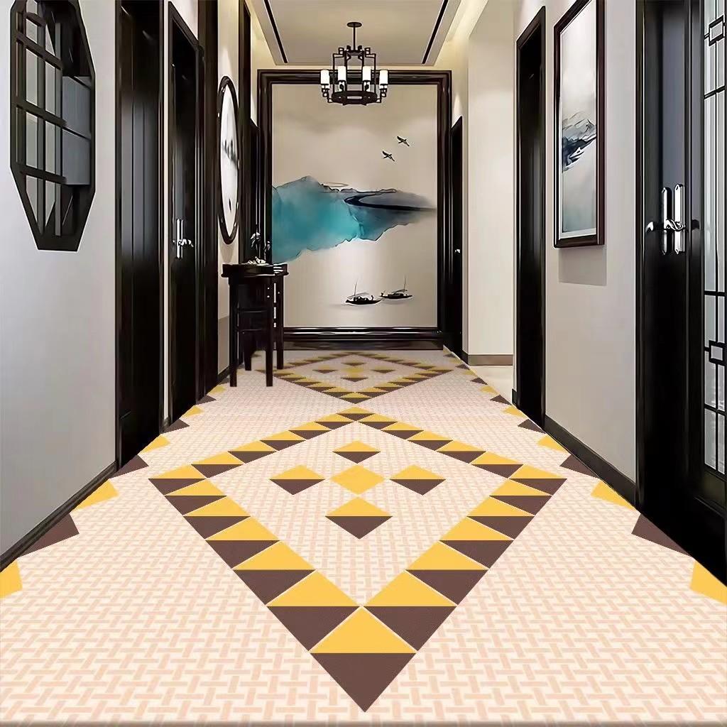 Длинные ковровые дорожки в стиле ретро, ​​эстетические украшения для прихожей роскошного отеля, домашний проход, нескользящий длинный коврик, коврик для дорожки, моющийся