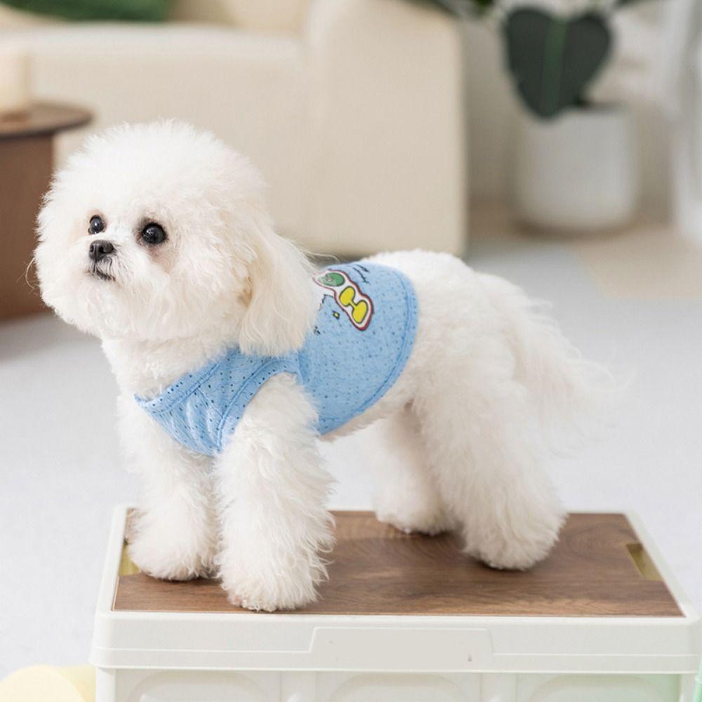 Мультяшный жилет для собаки, дышащая одежда для щенка, товары для питомцев, тонкая футболка для собаки, кошки