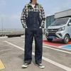 Men's Retro American Navy Deck Overalls - Washed Straight Jeans for Summer