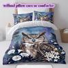 Watercolor animal painting Pattern Bedding,Quilt Set Quilt Cover Pillowcase Home Birthday Gift (1*duvet cover+2*pillowcase,without core)