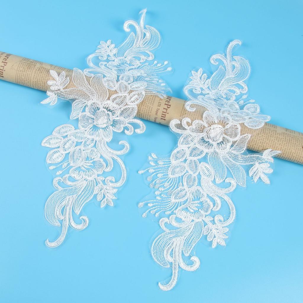 Car Bone Pair Flower Princess Dress Patch Pair Flower Bridal Headdress Veil Jewelry Headband Material Pair Flower Lace