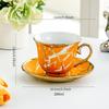 Винтажный керамический набор для кофе с золотым ободком (чашка и блюдце) – Высококачественная ретро-чашка для латте-арта для дома и кафе.