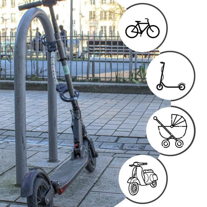 Antivol - TRIPVEA - 9 maillons - Longueur 55 cm - Diamètre 7,5 cm - Mixte