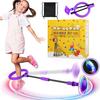 Children's Flashing Jump Ring, Foldable Flash Jumping Ball Swing Wheel with Light Wheel, Ankle Skip Ball, Foot Gyro Gifts for Girls from 6-10 Years