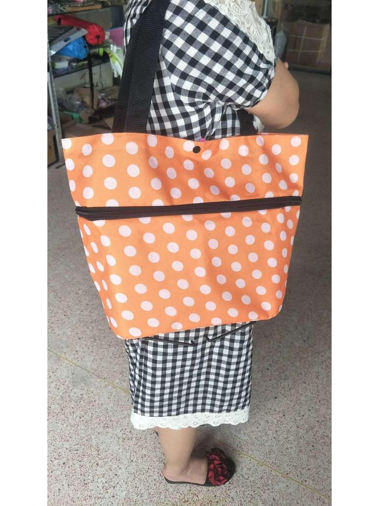 Складная полиэстеровая тележка для покупок на колесах - Портативная сумка-тележка