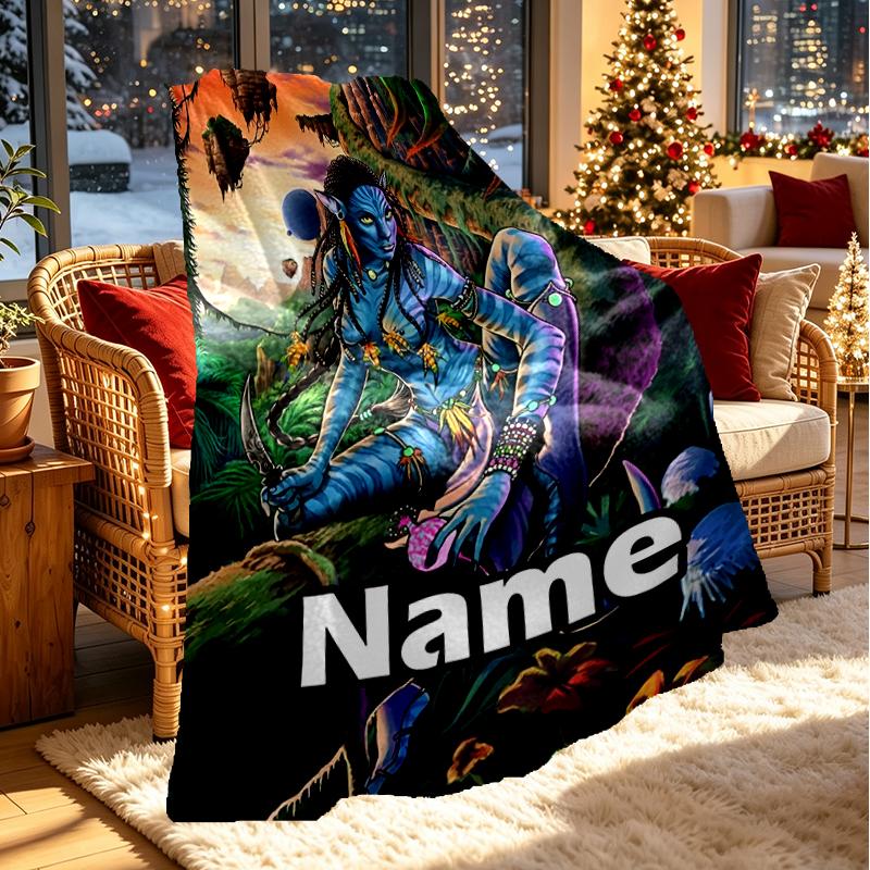 Custom Name Personalized Avatar Print Blanket, Home Decor, Bedroom, Sofa, Camping, Couch, Gifts for Birthday Christmas