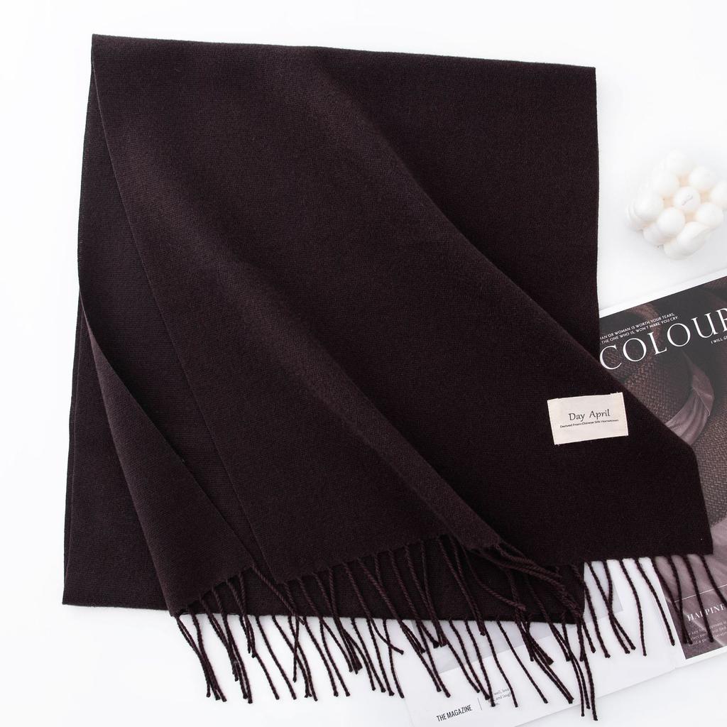 Solid Color Imitation Cashmere Scarf Women's Winter Warm Shawl Neck Scarves
