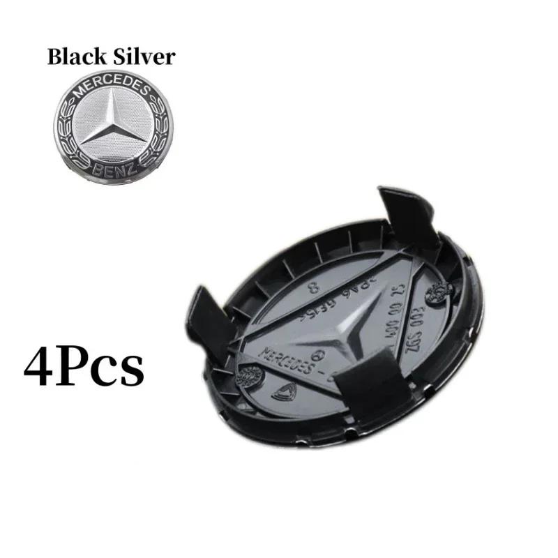 C200 E200 For Mercedes Benz 4Pcs 75mm Car Wheel Center Cap Hub Covers Badge Accessories For Mercedes benz AMG C E S GLE CLC Clas