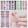 Waterproof French Nail Decals 16 Strips Gel Nail Stickers Set Nail Art Sticker Nail