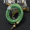 XINHS R14 8-жильный Золото-Зеленый Позолоченный Медно-Сплавный Монокристаллический Аудиокабель Гибридный Upgrade для Внутриканальных Наушников для Улучшенного Качества ЗвукаХороший продукт