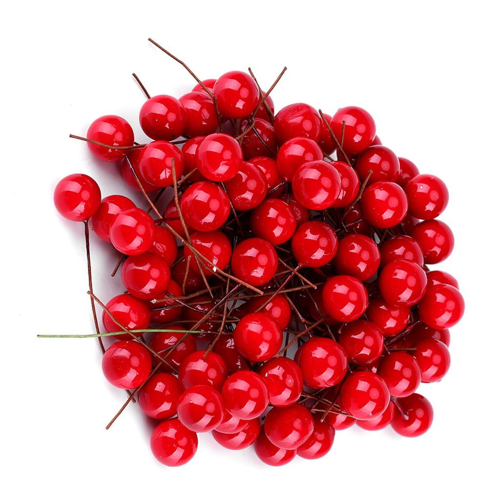 100 шт. искусственных красных ягод падуба, рождественские украшения для дома, подвесные украшения