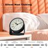 4,5-дюймовый аналоговый будильник, бесшумные не тикающие маленькие вращающиеся металлические настольные часы с подсветкой