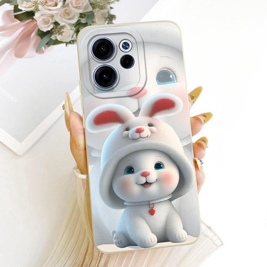 Чехол для OPPO Reno 15F reno15 F 5G CPH2801 Эстетичный Роскошный Милый Кролик Силиконовый Чехол для Телефона OPPO Reno15 5G Мягкая Крышка